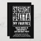 Invitation Straight Outta Custom Funny 50e fête d'anniversair (Devant / Derrière)