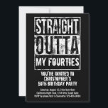 Invitation Straight Outta Custom Funny 50e fête d'anniversair<br><div class="desc">Ajoutez votre texte et les détails de l'événement ou de la fête d'anniversaire à cette carte d'invitation de fête du 50e anniversaire. Tout droit de votre année de naissance, âge, quarantaine, trentenaire, cinquantième, etc. Ou customisez votre ville, votre état, votre profession, votre emploi, votre école ou n'importe quoi ! Que...</div>
