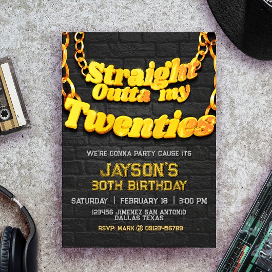 Invitation Straight Outta mes vingt ans