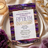 Invitation Strata de pierres précieuses violettes 50e anniver