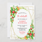 Invitation Strawberries and Daisies Birthday (Devant)