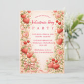 Invitation Strawberries & Sweethearts Valentine Party (Debout devant)