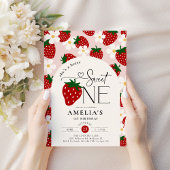 Invitation Strawberry 1st Birthday Berry Sweet One