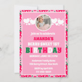 Invitation Strawberry 1st Birthday Celebration Photo (Devant)
