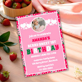 Invitation Strawberry 1st Birthday Celebration Photo