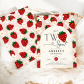 Invitation Strawberry 2nd Birthday Two Sweet