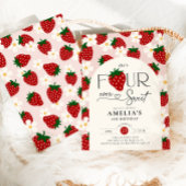 Invitation Strawberry 4th Birthday Four Ever Sweet