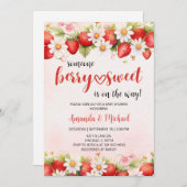 Invitation Strawberry Baby Shower (Devant / Derrière)