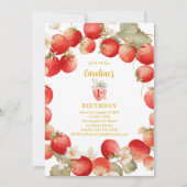 Invitation Strawberry Berry First Girls Birthday (Devant)