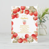 Invitation Strawberry Berry First Girls Birthday (Debout devant)