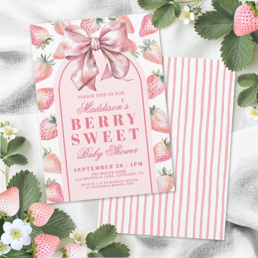 Invitation Strawberry Berry Sweet Baby Shower
