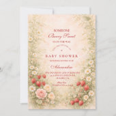 Invitation Strawberry Blossom Baby Shower (Devant)