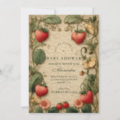 Invitation Strawberry Cottagecore Baby Shower (Devant)