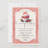 Invitation Strawberry Cupcake Sweet Summer Baby Shower (Devant)