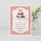 Invitation Strawberry Cupcake Sweet Summer Baby Shower (Debout devant)