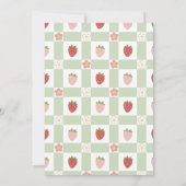 Invitation Strawberry Gingham First Birthday Party (Dos)