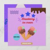 Invitation Strawberry ice cream 🍓 (Devant / Derrière)