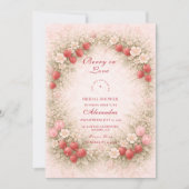 Invitation Strawberry In Love Bridal Shower (Devant)