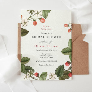 Invitation Strawberry Love est une Fête de Mariage Berry Sucr
