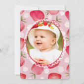 Invitation Strawberry Pink 1st Birthday Watercolor  (Dos)