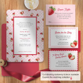 Invitation Strawberry Pink Gingham Baby Girl Shower