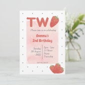 Invitation Strawberry Polka Dot DEUX  (Debout devant)