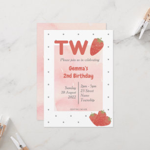 Invitation Strawberry Polka Dot DEUX