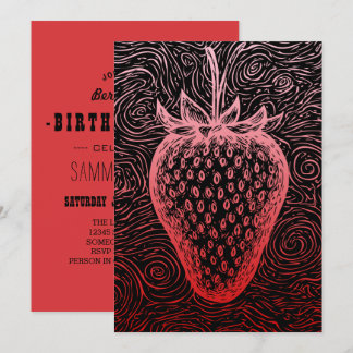 Invitation strawberry swirls