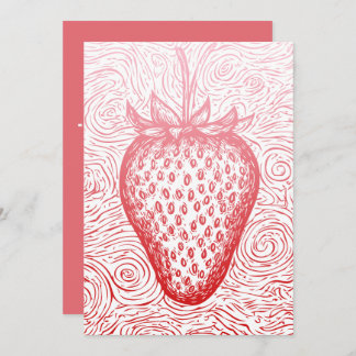 Invitation strawberry swirls