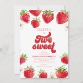 Invitation Strawberry Two Sweet 2e Anniversaire (Devant)