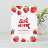 Invitation Strawberry Two Sweet 2e Anniversaire (Debout devant)