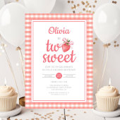 Invitation Strawberry Two Sweet 2nd Birthday Party