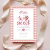 Invitation Strawberry Two Sweet 2nd Birthday Party