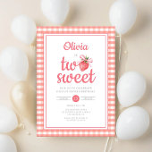 Invitation Strawberry Two Sweet 2nd Birthday Party