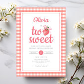 Invitation Strawberry Two Sweet 2nd Birthday Party