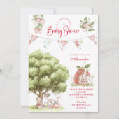Invitation Strawberry Woodland Baby Shower (Devant)