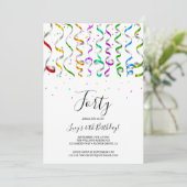 Invitation Streamers colorés & Confetti 40e anniversaire (Debout devant)