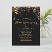 Invitation Streamers modernes & Confetti Houseécher Party (Debout devant)