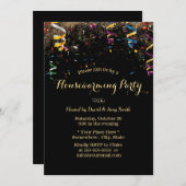 Invitation Streamers modernes & Confetti Houseécher Party (Devant / Derrière)
