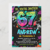 Invitation Street Art Graffiti 6 to 7 Birthday (Devant)