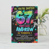 Invitation Street Art Graffiti 6 to 7 Birthday (Debout devant)