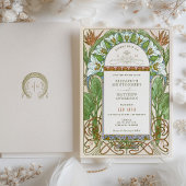 Invitation Strelitzia Coloré Mariage Art Nouveau Mucha