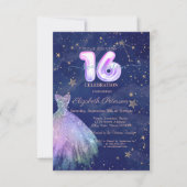 Invitation Stress tendance Stars Marine Bleu Holographique Sw (Devant)