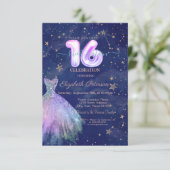 Invitation Stress tendance Stars Marine Bleu Holographique Sw (Debout devant)