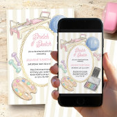 Invitation Stretch and Sketch Pilates Art Birthday Party