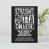 Invitation Stright Outta College Funny Graduation Party (Debout devant)