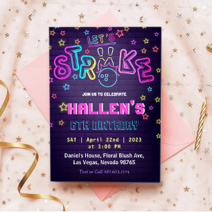 Invitation Strike Bowling Anniversaire