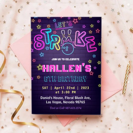 Invitation Strike Bowling Anniversaire