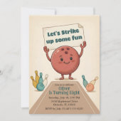Invitation Strike Up Some Fun Bowling Party Boy 8th Birthday (Devant)