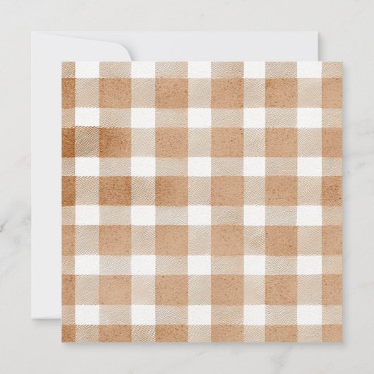 Invitation String Light Gingham Pumpkin Gender Reveal Party (Dos)